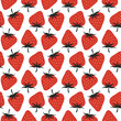Summer doodle hand drawn strawberries seamless pattern, decorative strawberry texture textile design