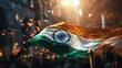 India Republic Day. A vibrant scene unfolds on India Republic Day: Tri-color flags flutter in the patriotic breeze as people celebrate democracy, unity, and national pride.