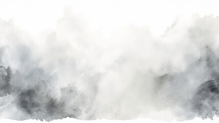 Wall Mural - gray watercolor texture with abstract washes and brush strokes on the white paper background, copy space, 16:9