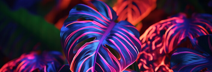 Poster - tropical leaves background design