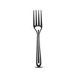 Fototapeta Dziecięca - Fork in cartoon, doodle style. Isolated 2d vector illustration in logo, icon, sketch style, Eps 10, black and white. AI Generative