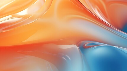 Wall Mural - Liquidy blob abstract with smooth abstract gradient in one color. 