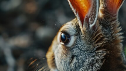 Aufkleber - A close-up view of a rabbit's face with a blurred background. This image can be used for various purposes