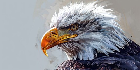 Poster - A detailed close-up shot of a bird of prey. This image can be used to showcase the intricate details and features of these magnificent creatures