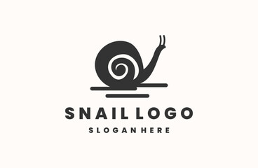 Snail style vector logo design. Creative design