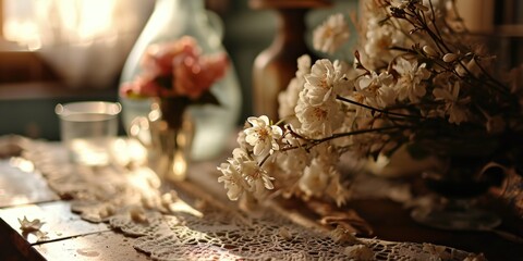 Poster - A bunch of flowers sitting on top of a table. Perfect for adding a touch of nature to any space
