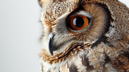 Poster - Close up view of an owl's eye. Perfect for nature enthusiasts and wildlife lovers.