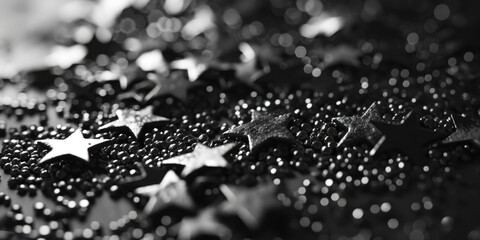 Poster - A captivating black and white photo showcasing a group of stars. Perfect for adding an elegant touch to any project
