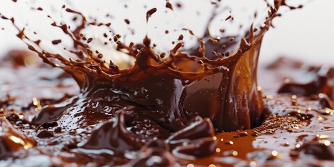 Poster - A delectable chocolate cake with a rich chocolate splash on top. Perfect for dessert lovers.