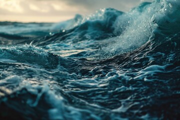 Poster - A close-up view of a wave in the ocean. Perfect for ocean-themed designs and projects