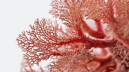 Poster - A close up shot of a plant with vibrant red leaves. Perfect for adding a pop of color to any design.