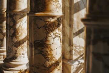 Fototapete - A detailed close-up view of a column in a building. Perfect for architectural and construction themes
