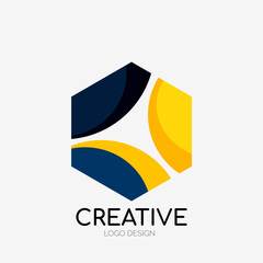 Poster - Modern abstract logo design. Geometric vector art. Clean overlapping lines and abstract shapes. Perfect for modern brand