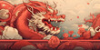 Chinese dragon illustration for Lunar new Year, Chinese New Year 2024