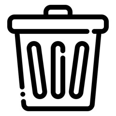 Sticker - trash bin icon in line style