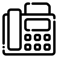 Poster - fax icon in line style