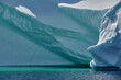 Beautiful blue icebergs in the North Atlantic Ocean off the entrance to Twillingate harbor in Newfoundland and Labrador