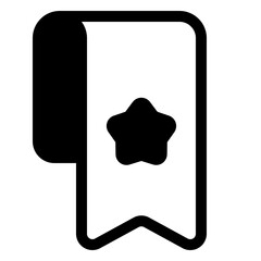 Sticker - bookmark icon in solid style