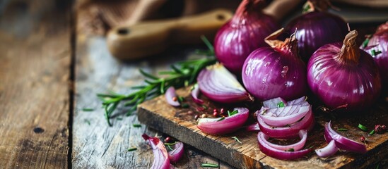 Wall Mural - An onion on a cutting board with space for text.