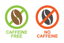 vector of caffeine free or decaffeinated or no coffee