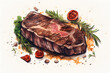 steak, meaat illustrated meat, illustrated steak, food, meat food