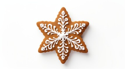 Wall Mural - Star shape christmas gingerbread isolated on white background created with technology isolated on white background,. Created using Generative AI Technology
