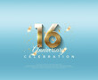 16th anniversary number. With elegant and luxurious 3d numbers. Premium vector background for greeting and celebration.