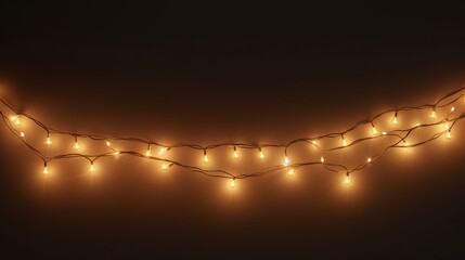 Wall Mural - String of Christmas lights isolated on transparent background. isolated on white background,. Created using Generative AI Technology