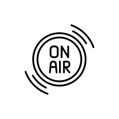 Poster - On air button outline icons, minimalist vector illustration ,simple transparent graphic element .Isolated on white background