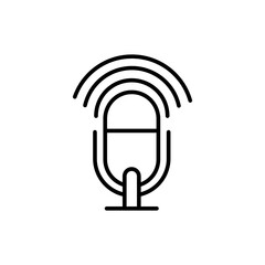 Poster - Microphone outline icons, minimalist vector illustration ,simple transparent graphic element .Isolated on white background