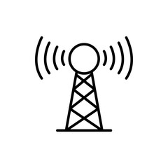 Poster - Tower signal outline icons, minimalist vector illustration ,simple transparent graphic element .Isolated on white background