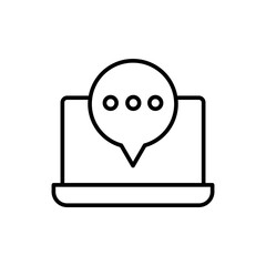 Poster - Online chat outline icons, minimalist vector illustration ,simple transparent graphic element .Isolated on white background