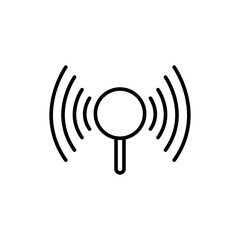 Poster - Wireless signal outline icons, minimalist vector illustration ,simple transparent graphic element .Isolated on white background