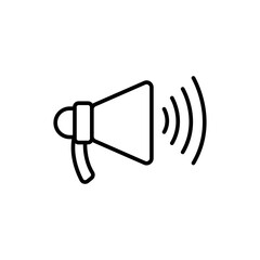 Poster - Loudspeaker outline icons, minimalist vector illustration ,simple transparent graphic element .Isolated on white background