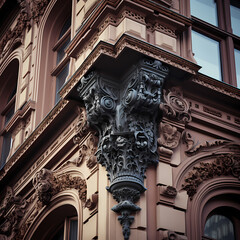 Poster - Architectural details of a historic building.