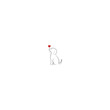 Beagle dog  with red heart,love emotion concept, pet care outline line art monoline logo vector .