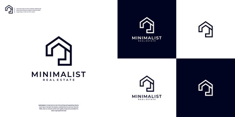 Wall Mural - Minimalist Home Property logo design template