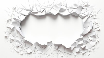 Wall Mural - White paper ripped message background isolated on white background,. Created using Generative AI Technology