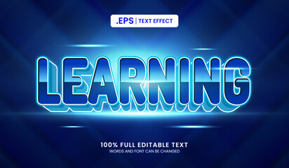 Wall Mural - Design editable text effect, learning text vector illustration