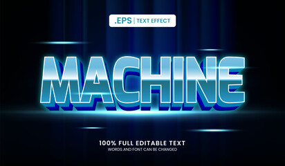 Wall Mural - design editable text effect, machine text vector illustration