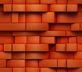 Poster - 3D Brick Wall Seamless Patterns