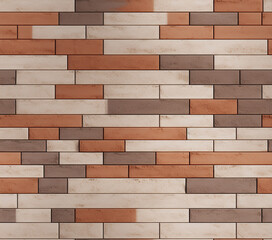 Poster - 3D Brick Wall Seamless Patterns