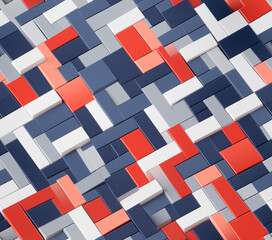 Poster - 3D Block Print Seamless Patterns