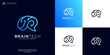 Minimalist Digital Brain Logo Design inspiration