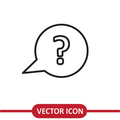 Poster - Question icon vector. Simple outline question sign, flat simple illustration on white background..eps