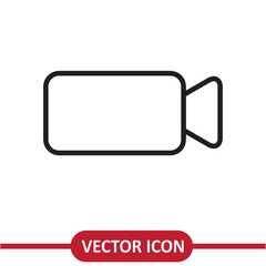 Poster - Video camera vector icon. Video record symbol, flat liner illustration on white background..eps