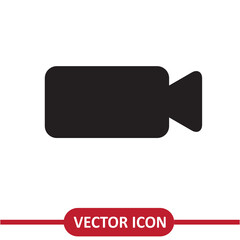 Poster - Video camera vector icon. Video record symbol, flat trendy style illustration on white background..eps