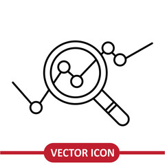 Poster - Analysis icon vector. Search sign flat liner ilustration on white background..eps