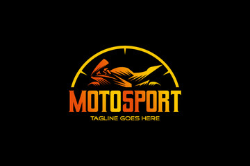 Abstract motosport logo template, logo design for motorbike club, dealer, repair shop