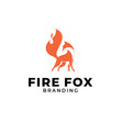 Fox N Fire Logo Vector Branding